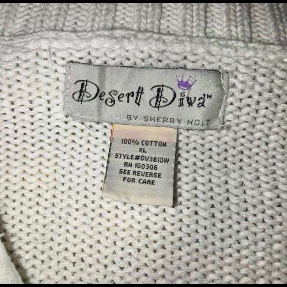 Rare & Vintage DESERT DIVA Zip Front Cardigan w/ Appliqués - Picture 6 of 8